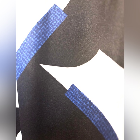 WHBM Silk halter top blouse Black, white blue career Sz Small Medium - Picture 6 of 13